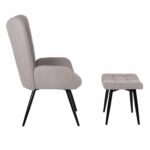 ΠΟΛΥΘΡΟΝΑ ΜΠΕΡΖΕΡΑ CRAWLEY ΜΕ ΥΠΟΠΟΔΙΟ HM8918.21 ΥΦΑΣΜΑ ΜΠΟΥΚΛΕ ΓΚΡΙ 70x74x105Υ εκ. - Image 5