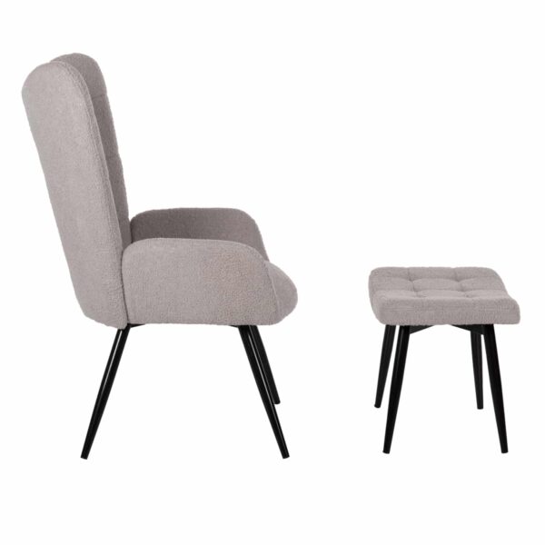 ΠΟΛΥΘΡΟΝΑ ΜΠΕΡΖΕΡΑ CRAWLEY ΜΕ ΥΠΟΠΟΔΙΟ HM8918.21 ΥΦΑΣΜΑ ΜΠΟΥΚΛΕ ΓΚΡΙ 70x74x105Υ εκ. - Image 5