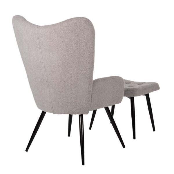 ΠΟΛΥΘΡΟΝΑ ΜΠΕΡΖΕΡΑ CRAWLEY ΜΕ ΥΠΟΠΟΔΙΟ HM8918.21 ΥΦΑΣΜΑ ΜΠΟΥΚΛΕ ΓΚΡΙ 70x74x105Υ εκ. - Image 6