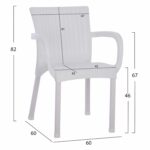 ΠΟΛΥΘΡΟΝΑ ΠΟΛΥΠΡΟΠΥΛΕΝΙΟΥ RATTAN ΠΟΔΙ ALU HM5591.01 ΧΡΩΜΑ ΛΕΥΚΟ 60x60x82 cm - Image 2