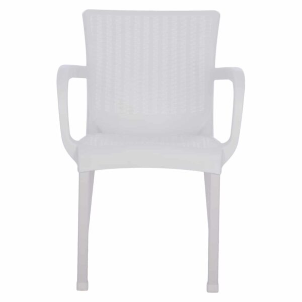 ΠΟΛΥΘΡΟΝΑ ΠΟΛΥΠΡΟΠΥΛΕΝΙΟΥ RATTAN ΠΟΔΙ ALU HM5591.01 ΧΡΩΜΑ ΛΕΥΚΟ 60x60x82 cm - Image 3