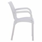 ΠΟΛΥΘΡΟΝΑ ΠΟΛΥΠΡΟΠΥΛΕΝΙΟΥ RATTAN ΠΟΔΙ ALU HM5591.01 ΧΡΩΜΑ ΛΕΥΚΟ 60x60x82 cm - Image 4