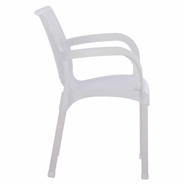 ΠΟΛΥΘΡΟΝΑ ΠΟΛΥΠΡΟΠΥΛΕΝΙΟΥ RATTAN ΠΟΔΙ ALU HM5591.01 ΧΡΩΜΑ ΛΕΥΚΟ 60x60x82 cm - Image 4