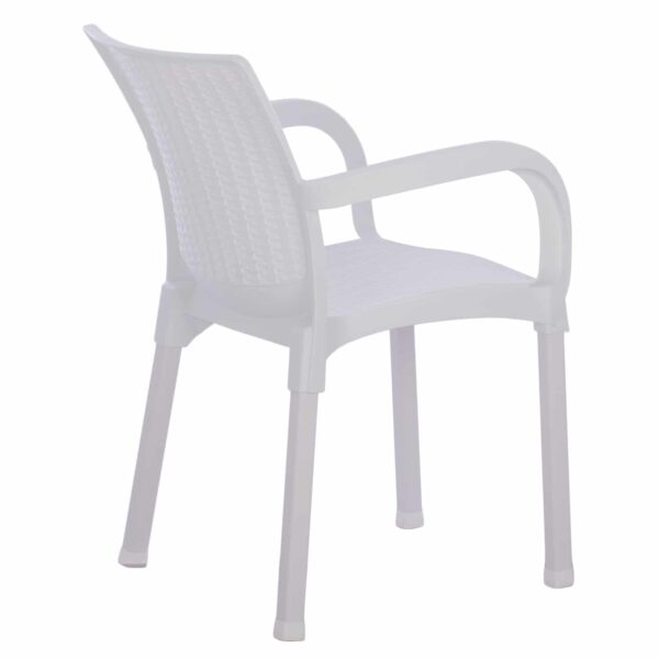 ΠΟΛΥΘΡΟΝΑ ΠΟΛΥΠΡΟΠΥΛΕΝΙΟΥ RATTAN ΠΟΔΙ ALU HM5591.01 ΧΡΩΜΑ ΛΕΥΚΟ 60x60x82 cm - Image 5