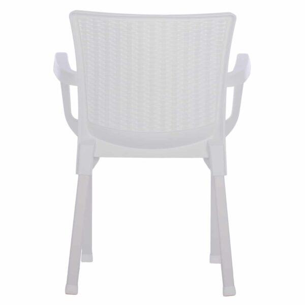 ΠΟΛΥΘΡΟΝΑ ΠΟΛΥΠΡΟΠΥΛΕΝΙΟΥ RATTAN ΠΟΔΙ ALU HM5591.01 ΧΡΩΜΑ ΛΕΥΚΟ 60x60x82 cm - Image 6