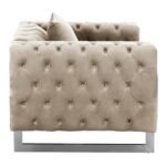 ΠΟΛΥΘΡΟΝΑ τ.CHESTERFIELD MOBAR HM3261.02 ΚΡΕΜ ΒΕΛΟΥΔΟ-ΜΕΤΑΛΛΙΚΑ ΠΟΔΙΑ 99x86,5x77Υεκ. - Image 4