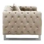 ΠΟΛΥΘΡΟΝΑ τ.CHESTERFIELD MOBAR HM3261.02 ΚΡΕΜ ΒΕΛΟΥΔΟ-ΜΕΤΑΛΛΙΚΑ ΠΟΔΙΑ 99x86,5x77Υεκ. - Image 4