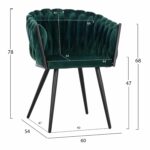 ΠΟΛΥΘΡΟΝΑΚΙ LUANDA ΒΕΛΟΥΔΟ ΚΥΠΑΡΙΣΣΙ ΜΕΤΑΛΛΙΚΑ ΠΟΔΙΑ HM8741.03 60x54x78 εκ. - Image 2