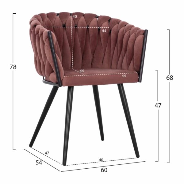 ΠΟΛΥΘΡΟΝΑΚΙ LUANDA ΒΕΛΟΥΔΟ ΣΑΠΙΟ ΜΗΛΟ ΚΑΙ ΜΕΤΑΛΛΙΚΑ ΠΟΔΙΑ HM8741.02 60x54x78 εκ. - Image 2