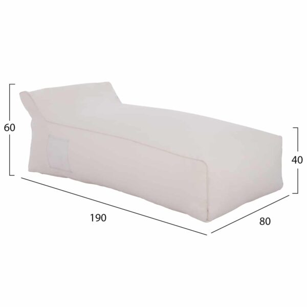 ΠΟΥΦ ΞΑΠΛΩΣΤΡΑ WADELIN HM5774.11 ΜΕ TEXTILINE ΛΕΥΚΟ 190x80x40-60Υ εκ. - Image 2