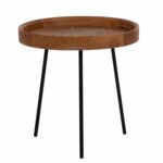 ΣΕΤ 3ΤΜΧ ΒΟΗΘΗΤΙΚΑ ΤΡΑΠΕΖΙΑ MANTARYS HM9799 ΞΥΛΟ MINDI-ΜΑΥΡΑ ΜΕΤΑΛΛΙΚΑ ΠΟΔΙΑ Φ60x55,5Υ εκ. - Image 4