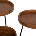 ΣΕΤ 3ΤΜΧ ΒΟΗΘΗΤΙΚΑ ΤΡΑΠΕΖΙΑ MANTARYS HM9799 ΞΥΛΟ MINDI-ΜΑΥΡΑ ΜΕΤΑΛΛΙΚΑ ΠΟΔΙΑ Φ60x55,5Υ εκ. - Image 6