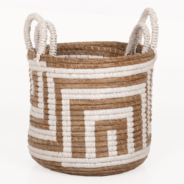 ΣΕΤ ΔΙΑΚΟΣΜΗΤΙΚΑ ΚΑΛΑΘΙΑ HM7846.01 ΑΠΟ MENDONG GRASS ΣΕ ΛΕΥΚΟ-ΦΥΣΙΚΟ Φ36x32-40Yεκ. - Image 3