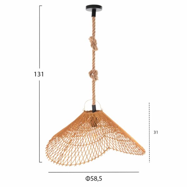 ΣΕΤ ΦΩΤΙΣΤΙΚΟ ΟΡΟΦΗΣ ΚΡΕΜΑΣΤΟ HM11925.01 ΣΧΟΙΝΙ ΚΑΙ ΦΥΣΙΚΟ RATTAN Φ58,5Χ131Υεκ. - Image 2