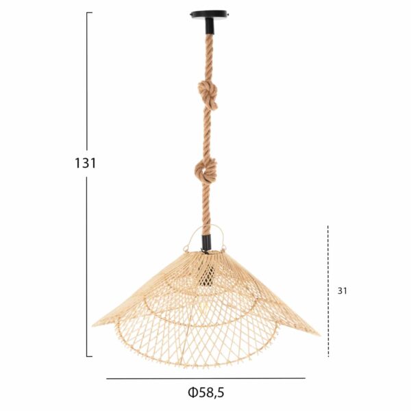 ΣΕΤ ΦΩΤΙΣΤΙΚΟ ΟΡΟΦΗΣ ΚΡΕΜΑΣΤΟ HM11925.02 ΣΧΟΙΝΙ ΚΑΙ ΦΥΣΙΚΟ RATTAN Φ58,5Χ131Υεκ. - Image 2