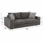 ΣΕΤ ΣΑΛΟΝΙ 2 ΤΜΧ HOME ΥΦΑΣΜΑ ΑΛΕΚΙΑΣΤΟ ΓΚΡΙ HM3235.01 - Image 3