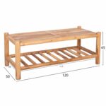 ΣΕΤ ΣΑΛΟΝΙ 4ΤΜΧ EDDARD HM9340 ΑΠΟ ΜΑΣΙΦ ΞΥΛΟ TEAK  ΦΥΣΙΚΟ - ΛΕΥΚΟ - Image 4