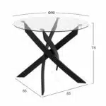 ΣΕΤ ΤΡΑΠΕΖΑΡΙΑΣ 5 ΤΜΧ HM11095.01 ΤΡΑΠΕΖΙ Φ90X74Υεκ. & 4 ΚΑΡΕΚΛΕΣ LEONARDO ΓΚΡΙ - Image 2