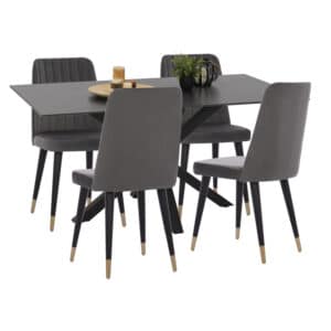 ΣΕΤ ΤΡΑΠΕΖΑΡΙΑΣ 5ΤΜΧ ΜΕ ΤΡΑΠΕΖΙ 160x90x75Yεκ. & 4 ΚΑΡΕΚΛΕΣ MARISOL HM10644