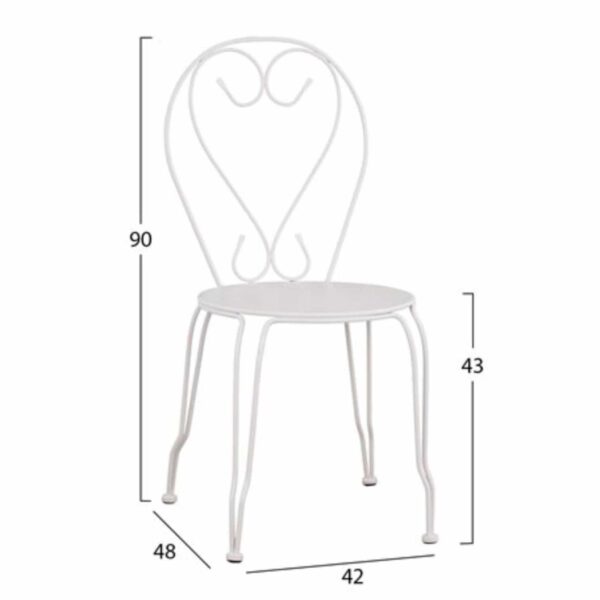 ΣΕΤ ΤΡΑΠΕΖΑΡΙΑΣ ΕΞΩΤΕΡΙΚΟΥ ΧΩΡΟΥ 3ΤΜΧ HM11875 ΜΕΤΑΛΛΙΚΟ ΛΕΥΚΟ - Image 2