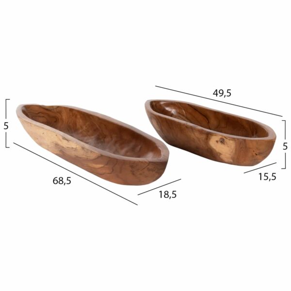 ΣΕΤ ΞΥΛΙΝΑ ΜΠΟΛ HM4305 ΞΥΛΟ ΤΕΑΚ ΣΕ ΦΥΣΙΚΟ 68,5x18,5x9,5Υ εκ. - Image 2
