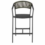 ΣΚΑΜΠΟ ΑΛΟΥΜΙΝΙΟΥ ΑΝΘΡΑΚΙ ΜΕ ΜΠΡΑΤΣΑ- RATTAN- ΧΑΚΙ TEXTLINE 56x58x105Y εκ.HM5892.04 - Image 3