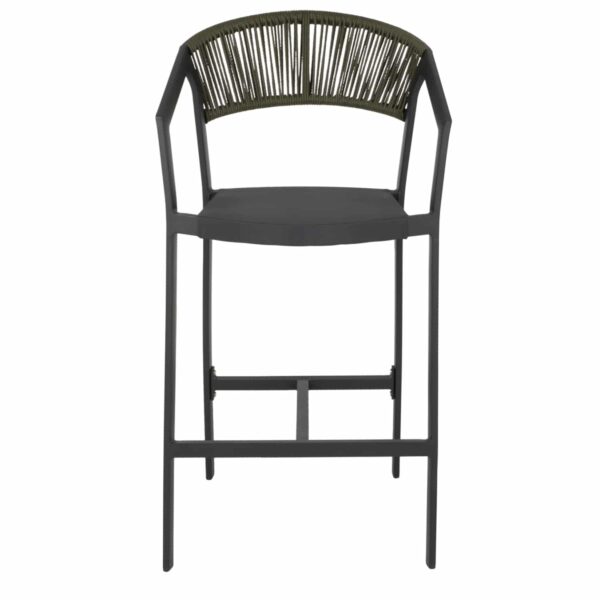 ΣΚΑΜΠΟ ΑΛΟΥΜΙΝΙΟΥ ΑΝΘΡΑΚΙ ΜΕ ΜΠΡΑΤΣΑ- RATTAN- ΧΑΚΙ TEXTLINE 56x58x105Y εκ.HM5892.04 - Image 3