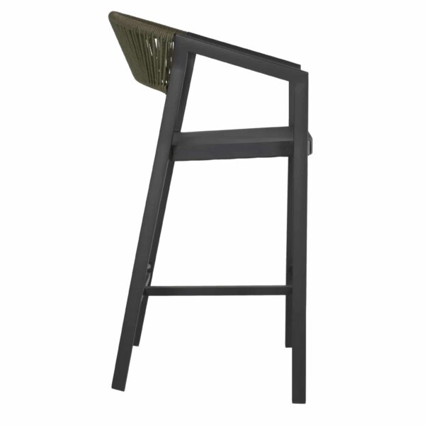 ΣΚΑΜΠΟ ΑΛΟΥΜΙΝΙΟΥ ΑΝΘΡΑΚΙ ΜΕ ΜΠΡΑΤΣΑ- RATTAN- ΧΑΚΙ TEXTLINE 56x58x105Y εκ.HM5892.04 - Image 4