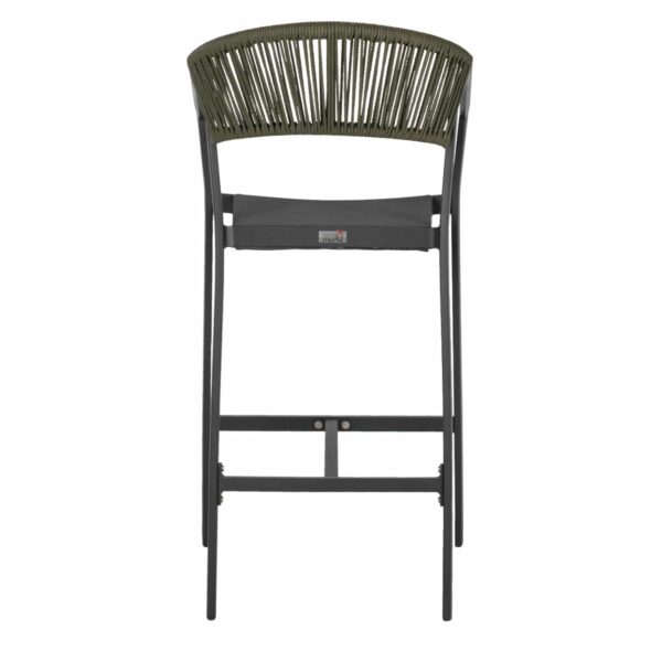 ΣΚΑΜΠΟ ΑΛΟΥΜΙΝΙΟΥ ΑΝΘΡΑΚΙ ΜΕ ΜΠΡΑΤΣΑ- RATTAN- ΧΑΚΙ TEXTLINE 56x58x105Y εκ.HM5892.04 - Image 6