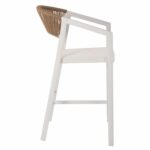 ΣΚΑΜΠΟ ΑΛΟΥΜΙΝΙΟΥ HM5892.12 ΜΕΣΑΙΟΥ ΥΨΟΥΣ RATTAN & TEXTLINE ΛΕΥΚΟ ΜΠΕΖ 55x56,5x99Y - Image 4