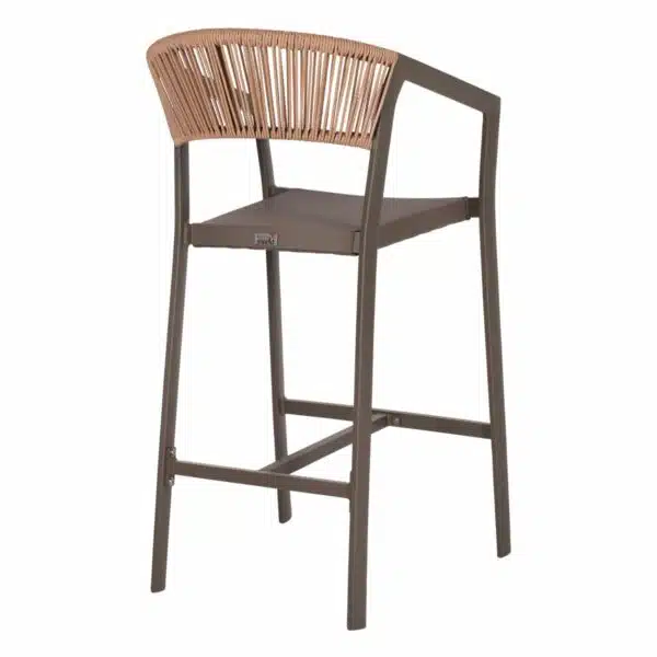 ΣΚΑΜΠΟ ΑΛΟΥΜΙΝΙΟΥ ΜΕ ΜΠΡΑΤΣΑ ΣΑΜΠΑΝΙΖΕ RATTAN ΛΕΥΚΟ TEXTLINE HM5892.03 56x58x105Y εκ. - Image 5