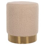 ΣΚΑΜΠΟ LEVY HM8408.20 ΜΠΟΥΚΛΕ ΥΦΑΣΜΑ ΕΚΡΟΥ ΜΕ ΧΡΥΣΗ ΒΑΣΗ Φ35x42Υ εκ. - Image 3