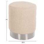 ΣΚΑΜΠΟ LEVY HM8408.23 ΛΕΥΚΟ ΜΠΟΥΚΛΕ ΥΦΑΣΜΑ ΜΕ ΑΣΗΜΙ ΒΑΣΗ Φ35x42Υ εκ. - Image 2