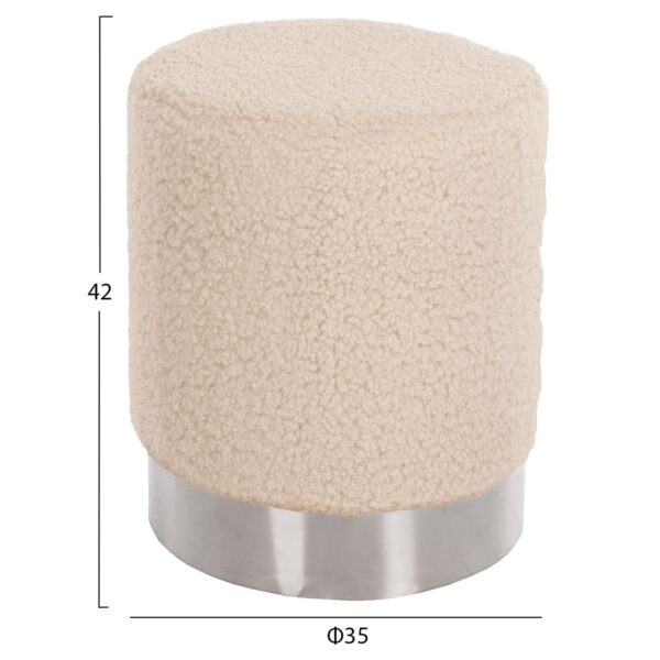 ΣΚΑΜΠΟ LEVY HM8408.23 ΛΕΥΚΟ ΜΠΟΥΚΛΕ ΥΦΑΣΜΑ ΜΕ ΑΣΗΜΙ ΒΑΣΗ Φ35x42Υ εκ. - Image 2