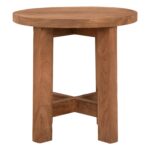 ΣΚΑΜΠΟ-ΤΡΑΠΕΖΑΚΙ ΣΤΡΟΓΓΥΛΟ ΑΠΟ ΞΥΛΟ ΤΕΑΚ ΣΕ ΦΥΣΙΚΟ ΧΡΩΜΑ HM7943 45,5x40x45Υ εκ. - Image 3