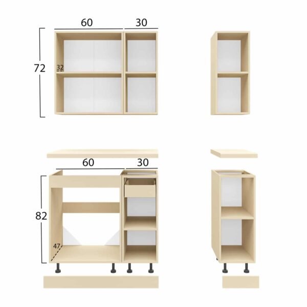 ΣΥΝΘΕΣΗ ΚΟΥΖΙΝΑΣ ΑΠΟ ΜΕΛΑΜΙΝΗ SONAMA ΠΑΓΚΟΣ ΒΑΚΕΛΙΤΗ 120x47x84,8Υεκ.HM2465.11 - Image 2