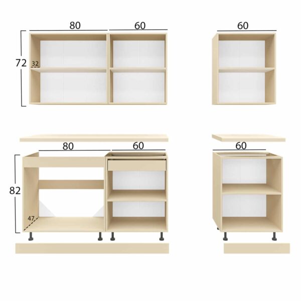 ΣΥΝΘΕΣΗ ΚΟΥΖΙΝΑΣ ΜΕΛΑΜΙΝΗ SONAMA ΜΑΥΡΟ ΜΑΡΜΑΡΟ TOP 200x47x84,8Υεκ.HM2469.11 - Image 2