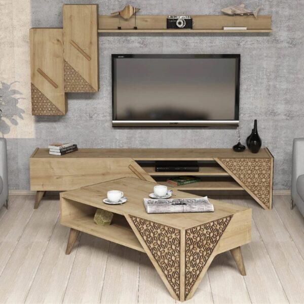 ΣΥΝΘΕΣΗ ΣΑΛΟΝΙΟΥ ΜΕΛΑΜΙΝΗΣ 2 ΤΜΧ ΦΥΣΙΚΟ OAK HM11849.01 - Image 2