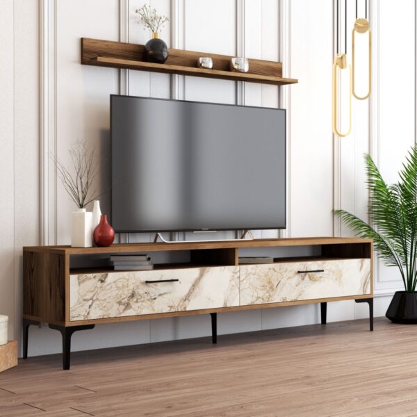 ΣΥΝΘΕΣΗ ΣΑΛΟΝΙΟΥ ΜΕΛΑΜΙΝΗΣ 2ΤΜΧ ΚΑΡΥΔΙ-WHITE MARBLE HM11855.02 - Image 5