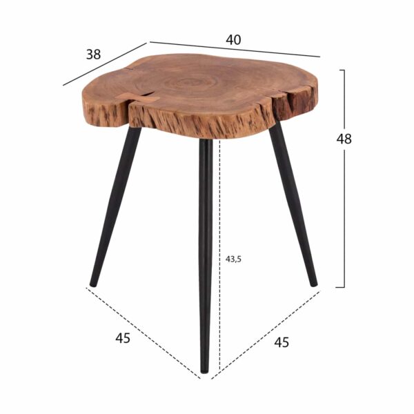 ΤΡΑΠΕΖΑΚΙ ΒΟΗΘΗΤΙΚΟ JAX HM8202.11 ΑΠΟ ΜΑΣΙΦ ΞΥΛΟ ΑΚΑΚΙΑΣ 38X40X48Y - Image 2