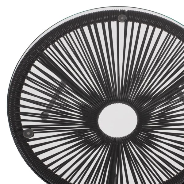 ΤΡΑΠΕΖΙ ΒΟΗΘΗΤΙΚΟ ALLEGRA ΕΠΑΓΓΕΛΜ. ΜΕΤΑΛΛΟ ΜΑΥΡΟ RATTAN ΜΑΥΡΟ HM5874.01 Φ47x45Yεκ. - Image 4