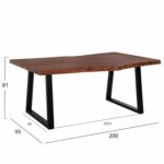 ΤΡΑΠΕΖΙ MONTANA HM8595.11 ΜΑΣΙΦ ΞΥΛΟ ΑΚΑΚΙΑΣ-ΠΑΧΟΣ ΕΠΙΦΑΝΕΙΑΣ 5,5εκ.- 200x95x81Υεκ. - Image 2