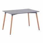 ΤΡΑΠΕΖΙ HM8697.10 MINIMAL, γκρι MDF, ξύλινα πόδια οξιά, 160Χ90X74,5Υ εκ