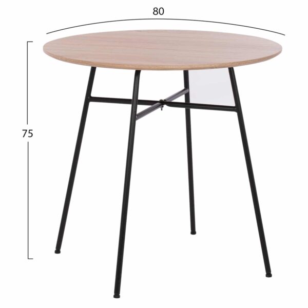 ΤΡΑΠΕΖΙ ADELAIDE ΜΕ ΜDF ΕΠΙΦΑΝΕΙΑ SONAMA & ΜΕΤΑΛΛΙΚΑ ΠΟΔΙΑ HM8743.01 Φ80Χ75 εκ. - Image 2