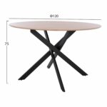 ΤΡΑΠΕΖΙ ROSARIO ΜΕ ΜDF ΕΠΙΦΑΝΕΙΑ SONAMA & ΜΕΤΑΛΛΙΚΑ ΠΟΔΙΑ HM8742.01 Φ120Χ75 εκ. - Image 2