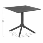 ΤΡΑΠΕΖΙ ΠΟΛΥΠΡΟΠΥΛΕΝΙΟΥ ΤΕΤΡΑΓΩΝΟ LUNAR HM5930.20 ΓΚΡΙ 80x80x75Yεκ. - Image 2