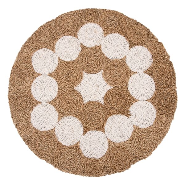 ΤΡΑΠΕΖΙ ΣΑΛΟΝΙΟΥ HM7825 ΞΥΛΟ ΤΕΑΚ ΚΑΙ SEAGRASS ΣΕ ΦΥΣΙΚΟ & ΛΕΥΚΟ Φ81x45Υεκ. - Image 6