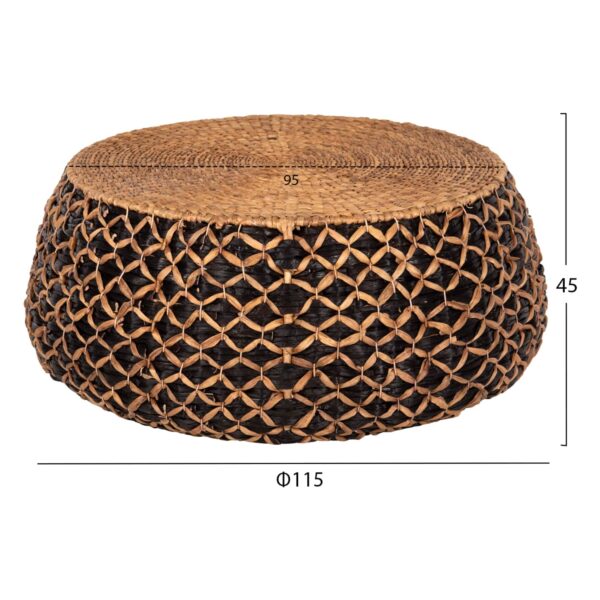 ΤΡΑΠΕΖΙ ΣΑΛΟΝΙΟΥ ILION HM7868 ΣΤΡΟΓΓΥΛΟ ΨΑΘΑ ΥΔΡΟΥΑΚΙΝΘΟΥ-ΜΑΥΡΟ-ΦΥΣΙΚΟ Φ115x45Υεκ. - Image 2