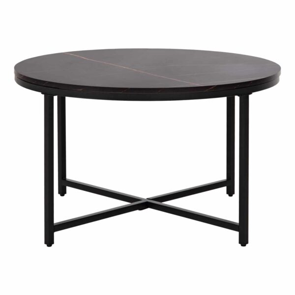 ΤΡΑΠΕΖΙ ΣΑΛΟΝΙΟΥ HM9420.03 BLACK MARBLE ΜΕΛΑΜΙΝΗ-ΜΑΥΡΗ ΜΕΤΑΛΛΙΚΗ ΒΑΣΗ Φ80x48,5Yεκ. - Image 3