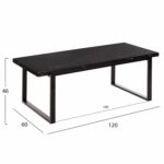 ΤΡΑΠΕΖΙ ΣΑΛΟΝΙΟΥ SHABEN HM9585.01 MDF ΜΑΥΡΟ ΜΑΡΜΑΡΟ-ΜΑΥΡΗ ΜΕΤΑΛΛΙΚΗ ΒΑΣΗ 120x60X46Yεκ. - Image 2